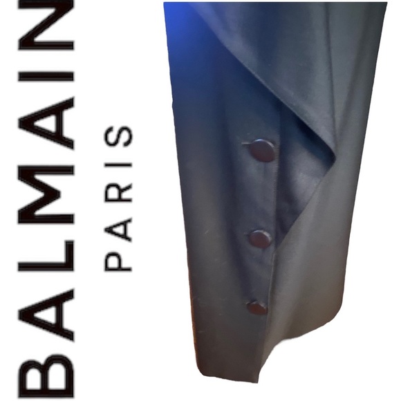 CLASSIC Black Balmain Dress with epaulets Appropriate Size 8 - Picture 5 of 6